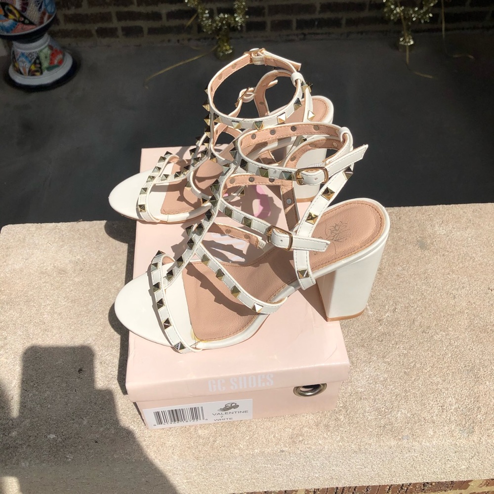 White Studded High Heels - Picture 7 of 7